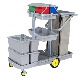MULTIPURPOSE TROLLEY WITH FLAT MOP BUCKETS